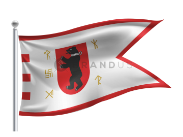 Žemaitijos vėliava su runomis (meška su antkakliu)