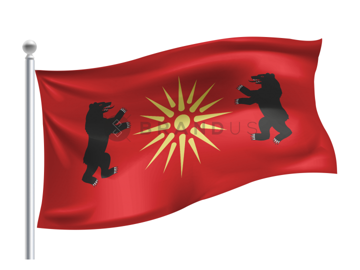Žemaitijos vėliava su dviem meškomis ir saule