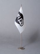 Individualaus dizaino stalo vėliavėlė su metaliniu stoveliu